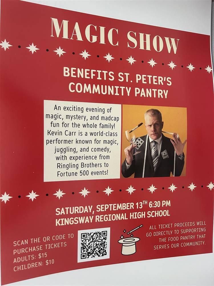  Magic Show - all profit to St. Peter's Community Pantry in Clarksboro