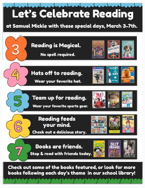  Read Across America (Click here for more information)